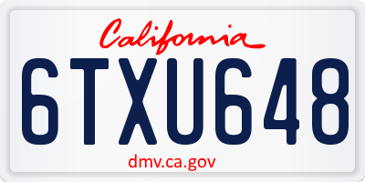 CA license plate 6TXU648
