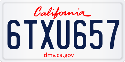 CA license plate 6TXU657