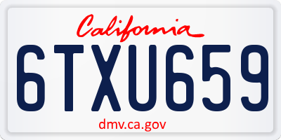 CA license plate 6TXU659