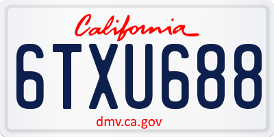 CA license plate 6TXU688
