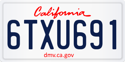 CA license plate 6TXU691