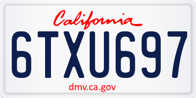 CA license plate 6TXU697