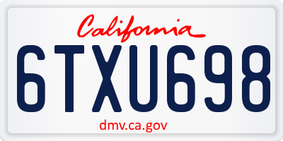 CA license plate 6TXU698