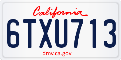 CA license plate 6TXU713