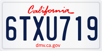 CA license plate 6TXU719