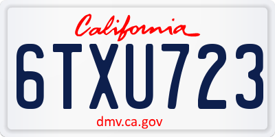 CA license plate 6TXU723