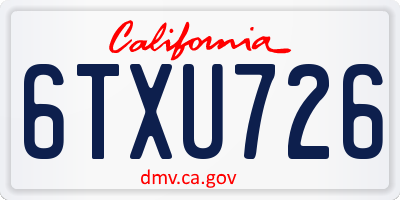 CA license plate 6TXU726