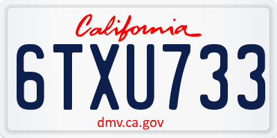 CA license plate 6TXU733