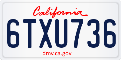 CA license plate 6TXU736