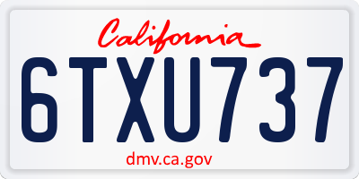 CA license plate 6TXU737