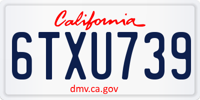 CA license plate 6TXU739