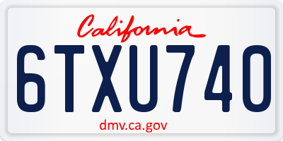 CA license plate 6TXU740