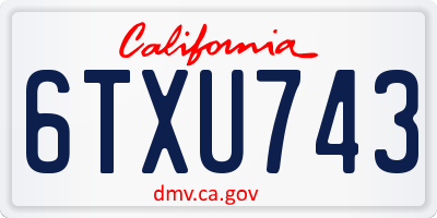 CA license plate 6TXU743