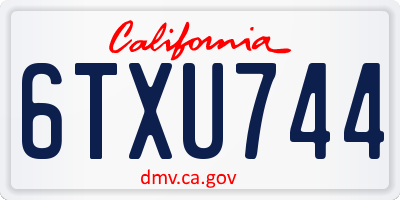 CA license plate 6TXU744