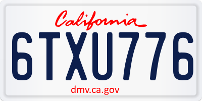 CA license plate 6TXU776