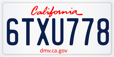 CA license plate 6TXU778