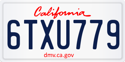 CA license plate 6TXU779