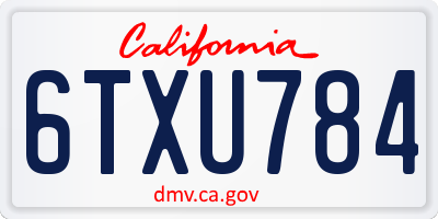 CA license plate 6TXU784