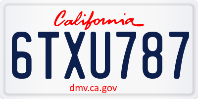 CA license plate 6TXU787