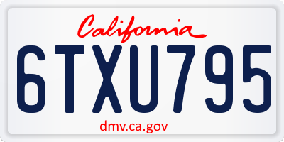 CA license plate 6TXU795