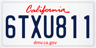 CA license plate 6TXU811