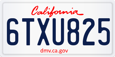 CA license plate 6TXU825