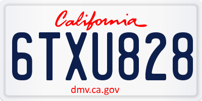 CA license plate 6TXU828