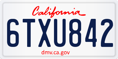 CA license plate 6TXU842