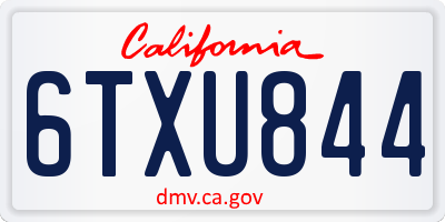 CA license plate 6TXU844