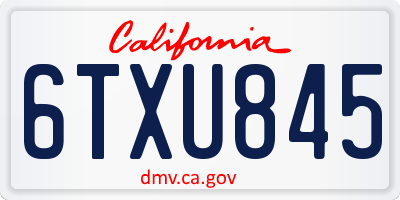 CA license plate 6TXU845