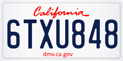 CA license plate 6TXU848