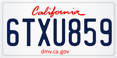 CA license plate 6TXU859