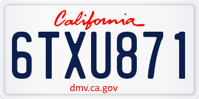 CA license plate 6TXU871