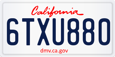 CA license plate 6TXU880