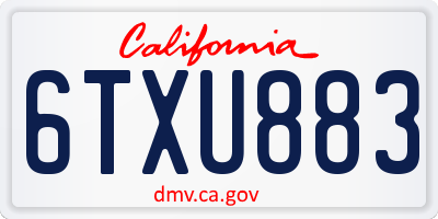 CA license plate 6TXU883