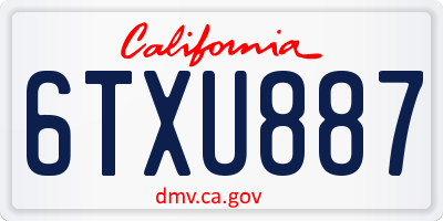 CA license plate 6TXU887