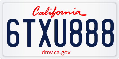 CA license plate 6TXU888