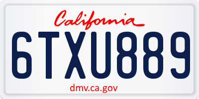 CA license plate 6TXU889