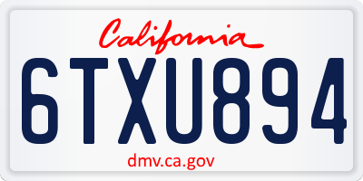 CA license plate 6TXU894