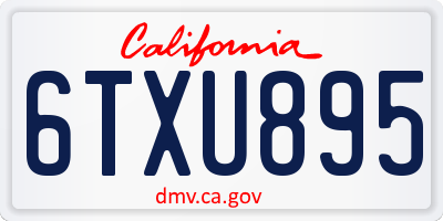 CA license plate 6TXU895