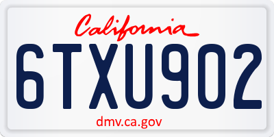 CA license plate 6TXU902