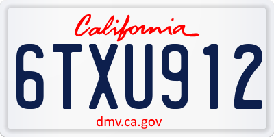 CA license plate 6TXU912