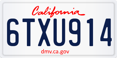 CA license plate 6TXU914