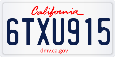 CA license plate 6TXU915