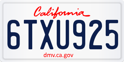 CA license plate 6TXU925