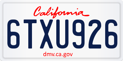 CA license plate 6TXU926