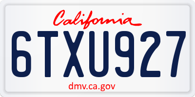 CA license plate 6TXU927