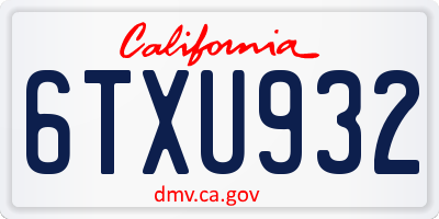 CA license plate 6TXU932