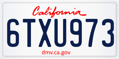 CA license plate 6TXU973