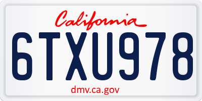CA license plate 6TXU978